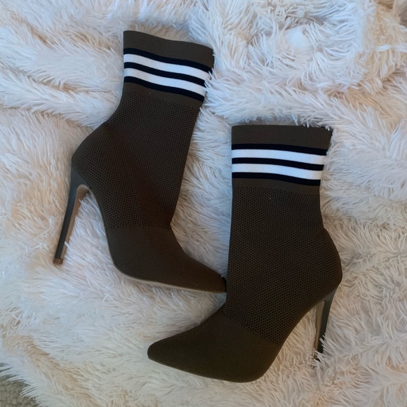 Steve Madden Century Sock Bootie in Olive - Picture 6 of 8